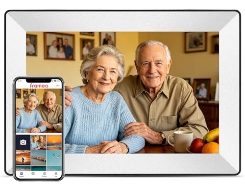 Frameo 10.1inch Digital Picture Frame WiFi Smart Digital Photo Frame 1280 * 800 IPS HD Touch Screen,16GB Memory Auto-Rotat...