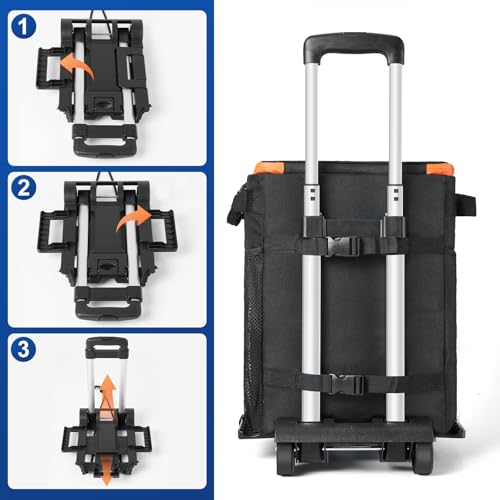 Odoland 72 Can Rolling Cooler Bag with Wheels & Handle, Collapsible Insulated Ice Chest for Beach, Camping & Tailgating - ...