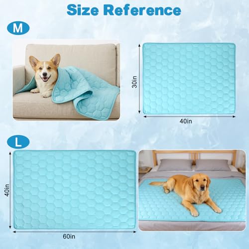 Vivifying Cooling Blanket for Dogs, Waterproof Reversible Dog Cooling Mat, Soft Pet Throw Cooling Mat for Couch, Bed, Crat...