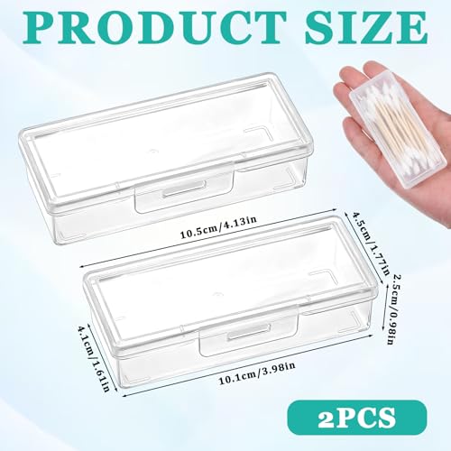2PCS Cotton Swab Holder for Travel, Floss Picks Case, Portable Small Dental Floss Holders, Cotton Swab Boxs Travel Storage...
