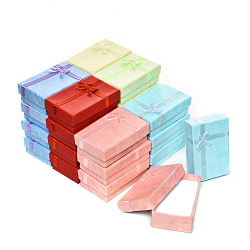 AQUEENLY 24-Piece Gifts Box Set, Jewelry Gift Boxes for Rings, Pendants, Earring, Necklaces - Cardboard Jewelry Boxes for ...