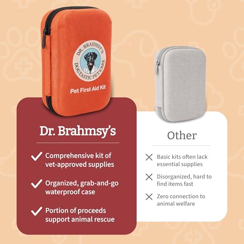 Dr Brahmsy’s Pet First Aid Kit for Dogs and Cats - Vet-Approved Essential Survival and Emergency Supplies for Home, Trave...