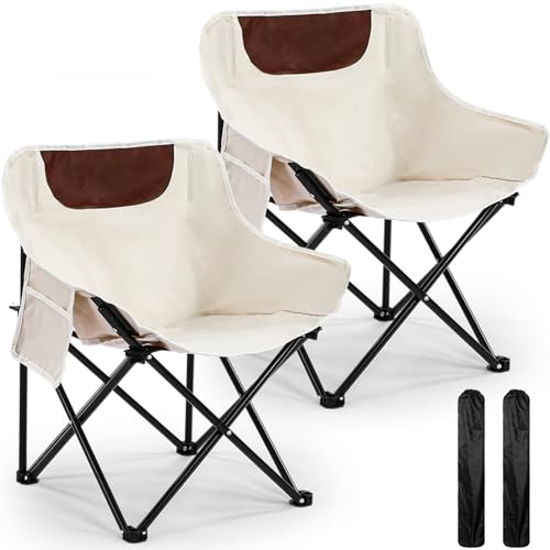 FairySandy 2 Pcs Portable Chair Camping Chairs Outdoor Lightweight Folding Camp Chairs Compact Backpacking with Carry Bag...