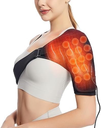 Shoulder Heating Pads for Pain Relief - Jade Stone Heated Shoulder Wrap with 3 Temperature Settings, Ideal for Rotator Cuf...