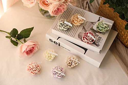 Carnation Flower Shaped Scented Candle,Handmade Aroma Soy Wax Decorative Candle for Table Photo Prop Birthday Gift,Prefect...