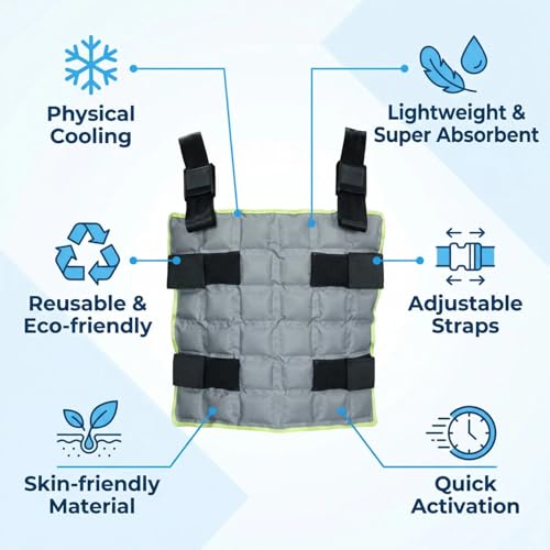 MR.ICE Cooling Vest for Men & Women - Adjustable Ice Vest for Motorcycle, Workers, Sports, Outdoor, Heat Relief