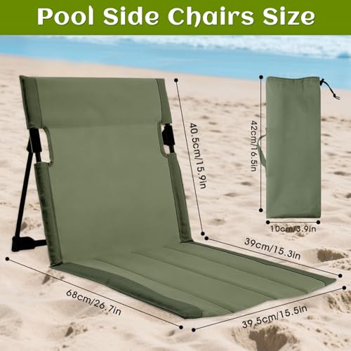 NamcheBarwa 2 Pack Foldable Pool Side Chairs, Poolside Chairs for Edge of Pool Portable Camping Folding Chair,Beach Chair ...