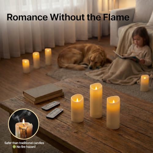 Enido Flameless Candles Led Candles Pack of 12 Battery Candles (D2.15'' x H4''5''6'') Waterproof Outdoor Indoor Candles wi...