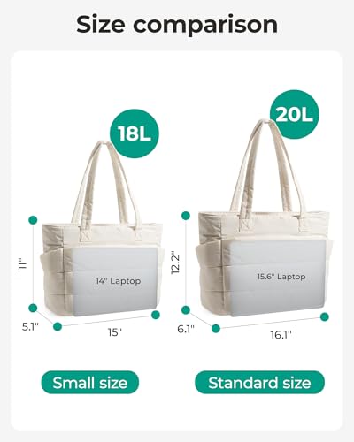 BAGSMART Tote Bag for Women, Lightweight Puffy Tote Bag with Compartments Shoulder Bag Handbag for Travel, Work, Gym | Lig...