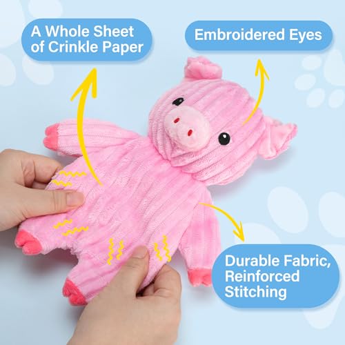Prime Pets 5 Pack Plush Squeaky Dog Toys, No Stuffing Bodies, Crinkle Pet Toys for Small Medium Large Dogs, Puppy Chew Toy...