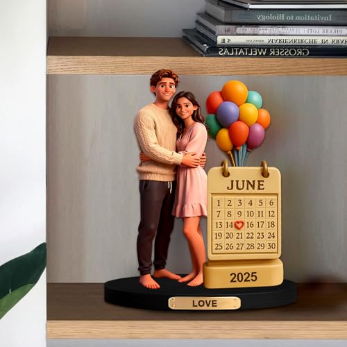 HSAEANZL Personalized Cartoon Photo Theme Couple Portrait Anniversary Commemorative Desktop Ornament,Custom Home Office De...