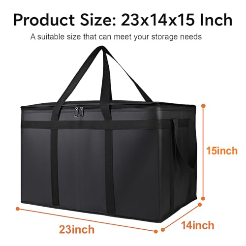 Bodaon 3-Pack Insulated Food Delivery Bag, XXXL Pizza Cooler Bags, Rideshare Delivery Bag, Thermal Cold/Hot Styrofoam Carr...