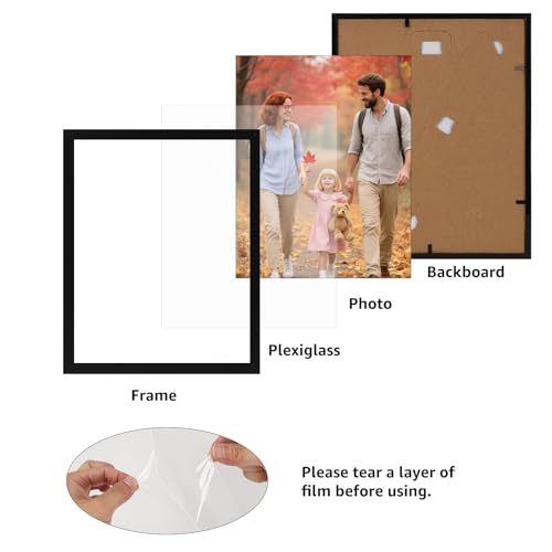 Giftgarden 8x10 Picture Frame Black Set of 16, Lightweight 8 by 10 Photo Frames Bulk for Gallery, Office, Living Room Wall...