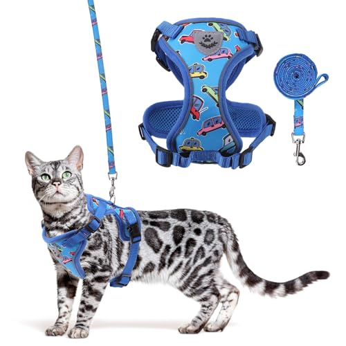 KOOLTAIL Cat Harness and Leash Set, Escape Proof for Safe Walking & Travel, Reflective Comfortable Easy Control Adjustable...
