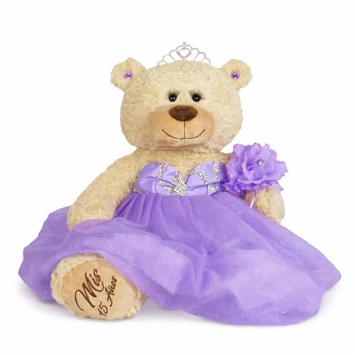 KINNEX COLLECTIONS SINCE 1997 Large 20” Quinceañera Teddy Bear Centerpiece – Elegant Dress, Oversized Keepsake Gift for 15...