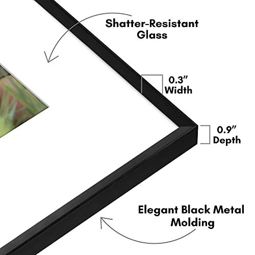 Americanflat 16x20 Metal Picture Frame with Tempered Glass - Use as 11x14 Frame with Mat or Display 16x20 Photo Without Ma...