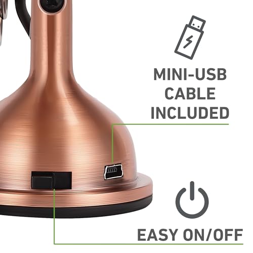 HOLMES 4" Mini Heritage Desk Fan, USB-Powered, Single Speed, 4 Blades, Adjustable 100° Head Tilt, Metal Construction, Idea...