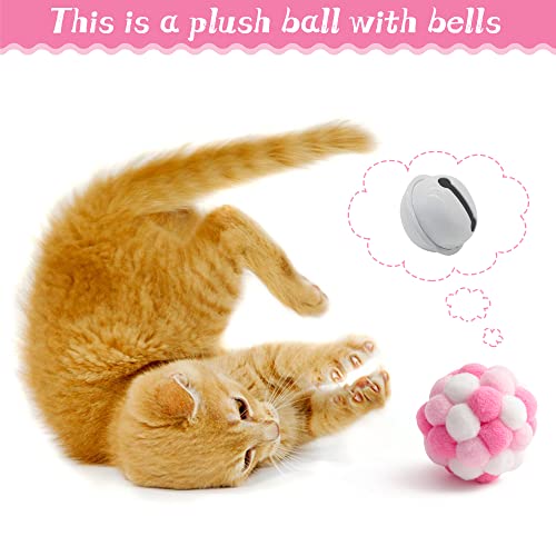 MALLMALL6 10Pcs Cat Toy Set Interactive Cat Toys Pack Including Feather Teaser Wand Cat Springs Mice Crinkle Balls and Pet...