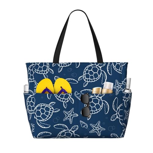 BJQ Beach Tote Bag for Women Beach Bag Waterproof and Sandproof Tote Bag with Wet Bag Large Travel Bag for Weekend Travel