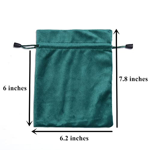 DINYAO Velvet Drawstring Bags, 5pcs 5 Colors Mixed Small Velvet Pouch, 6.2x7.8 Inches Cloth Gift Bags with Drawstring, Ant...