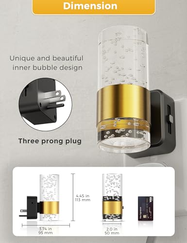 L LOHAS LED Night Light,Dimmable Night Lights Plug into Wall, 2 Pack Acrylic Nightlight with 0-100 LM Adjustable Brightnes...