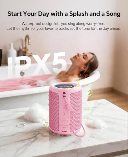 Portable Bluetooth Speaker Beach Essentials: Powerful Crystal Clear Sound/Dynamic Light/IPX5 Waterproof/All Day Playtime/W...