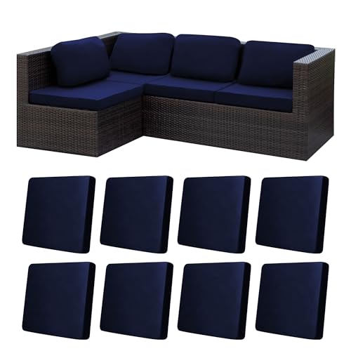 8Pcs Stretch Patio Cushion Covers,Outdoor Couch Covers Replacement,Outdoor Couch & Sofa Slipcovers,for Patio Furniture Cus...