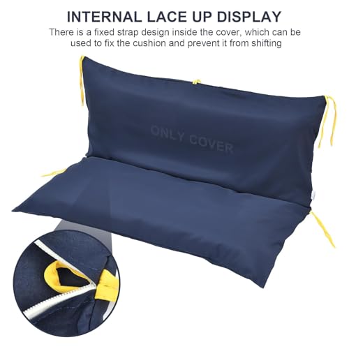 Three Seat Swing Replacement Cushions Only Cover, Anti-Slip Tie Rope Design Bench Cushions Cover for Outdoor Furniture, Zi...