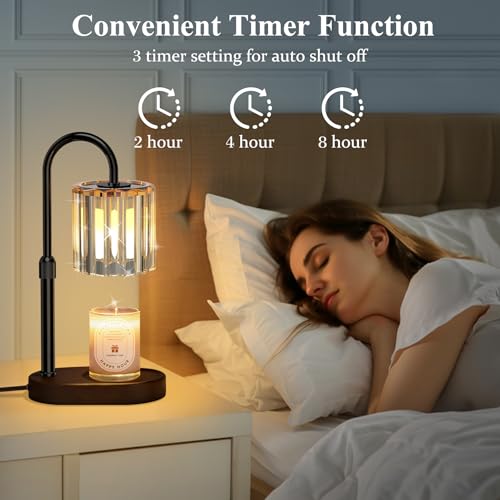 Lukasa Candle Warmer Lamp with Timer and Dimmer, Adjustable Height Candle Warmer for Candle, Birthday Gifts for Women Men,...