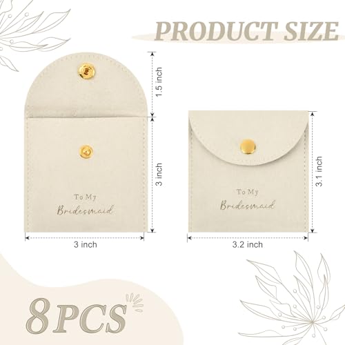 CEELGON Jewelry Bags Bridesmaid Gifts Set of 8 Velvet Small Jewelry Pouch with Button Bracelet Earring Necklace Packaging ...