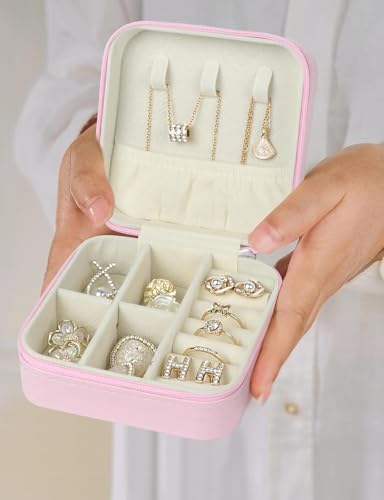 SLOZO Travel Jewelry Case, Travel Jewelry Box, Mini Jewelry Travel Case, Jewelry Organizer Case, Portable Small Jewelry Or...