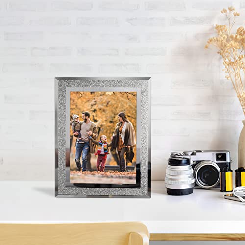Calenzana 5x7 Picture Frame Sparkle Glass Photo Frames for Tabletop, Set of 2