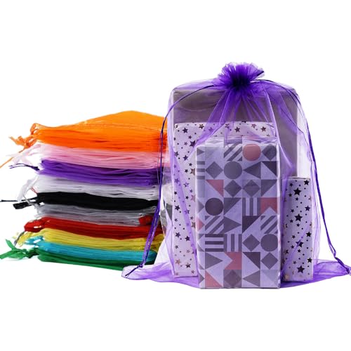 Meowoo 12PCS Big Organza Bags, 12x16in Big Mesh Bags Drawstring, Mesh Gift Bags Drawstring for Shoes, gift bags, home stor...