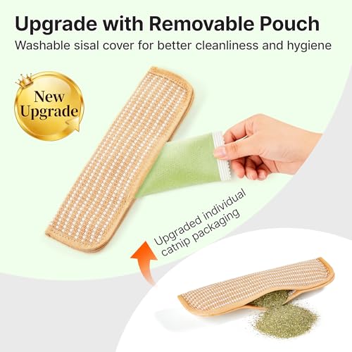 Potaroma Cat Toys Pack of 2 with 6000mg A+ Organic Catnip, Soft Sisal Material Indoor Kitten Scratching and Kicker Toys, D...