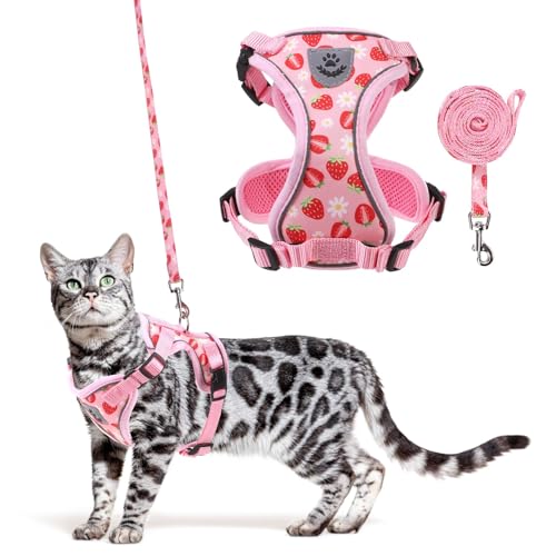 KOOLTAIL Cat Harness and Leash Set, Escape Proof for Safe Walking & Travel, Reflective Comfortable Easy Control Adjustable...