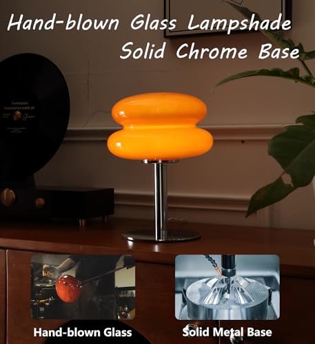 Glivpny Mushroom Lamp Table Lamp for Night Stands,Mid Century Modern Desk Lamps for Bedroom, Vintage Dimmable Bedside Smal...