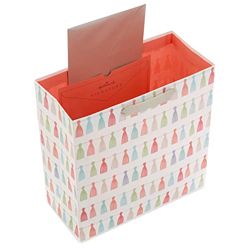 Hallmark Signature Studio 10" Large Gift Bag with Tissue Paper (Rainbow Tassels) for Birthdays, Promotions, Graduations, B...