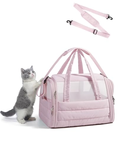 BAGSMART Cat Carrier: Soft-Sided Pet Carrier for Small Medium Cats Dogs Puppy Quilted Collapsible Puffy Travel Bag Up to 2...