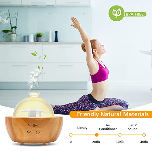 2025 Upgraded Remote Handmade Glass & Real Wood Essential Oil Diffuser, Aromatherapy Diffuser, 200ml Aroma Humidifier, Coo...