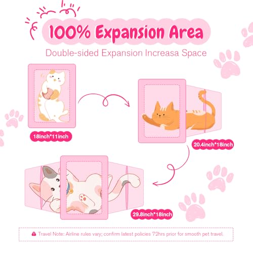 Double Expandable Cat Carrier,Airline Approved Soft-Sided Pet Travel Carrier for Small Dogs Cats under 15 lbs,Waterproof 6...