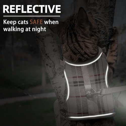 PUPTECK Soft Mesh Cat Vest Harness and Leash Set Puppy Padded Pet Harnesses Escape Proof for Cats Small Dogs Rabbits Bunn...
