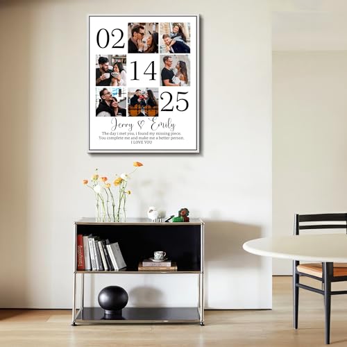 Custom Couple Canvas Personliazed Valentines Day Gifts for Him/Her Customized Anniversary Birthday Gifts for Boyfriend/Gir...