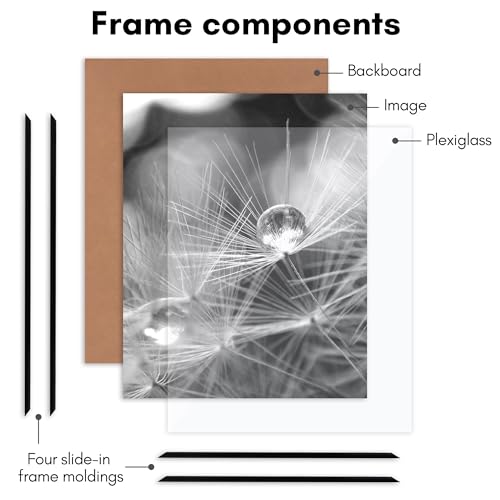Americanflat 16x20 Picture Frame with Polished Front Cover - Slide-In Photo Frame with Buildable Molding - Fusion Collecti...