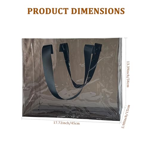 TotePrint Holographic PVC Beach Bag Waterproof - 18×13×6inch Large Clear Tote for Women Men Pool Travel Sandproof Carry All