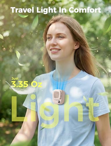 Aecooly Mini Portable Neck Fan, Mighty Hands Free Fan, Magnetic Fit Click 01 USB Rechargeable [10H Max Cooling Time], Pers...