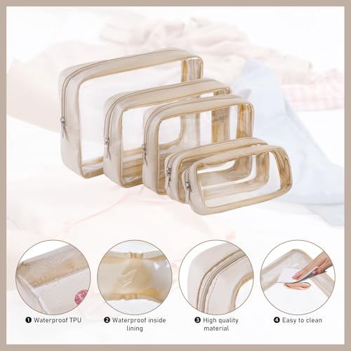 Remobia Hicol TSA Approved 5-Piece Diaper Bag Organizer Pouch Set Clear Waterproof TPU Kids Toiletry Storage Set Travel Pa...
