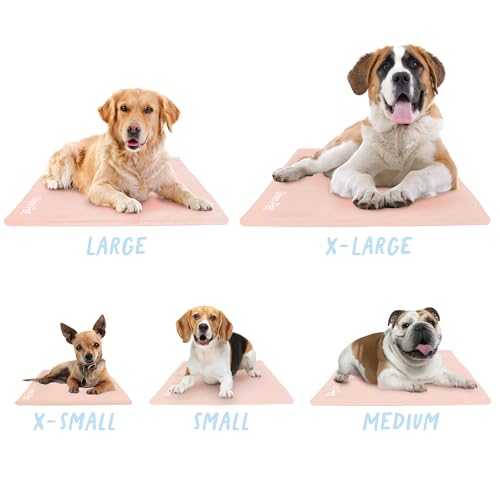 The Green Pet Shop Dog Cooling Mat Cover - Small, Nude/Pink - Protect Your Cool Pet Pad from Dirt & Damage - Machine Washable