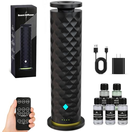 Waterless Scent Diffuser Starter Kit – Remote Control Cold Air Scent Diffuser Oil Machine with 5 Oils 1000 Sq Ft Coverage ...