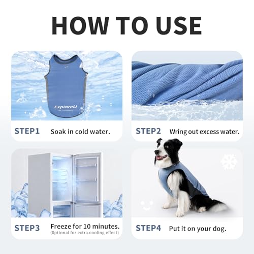 ExploreU Dog Shirt, Cooling Vest Lightweight Breathable, Dog T-Shirts All-Season UV Protection Pet Clothes Quick Dry Soft ...