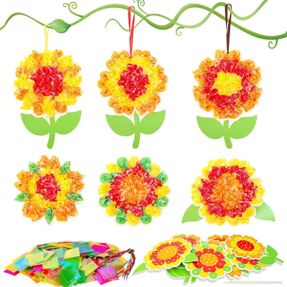 Sunflower Craft Kit With 24 Templates & Accessories - DIY Flower Crafts For Mother's Day Party Decorations